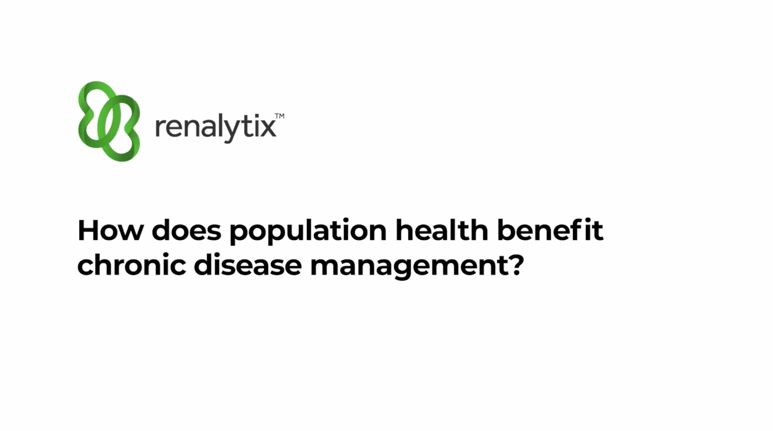 How does population health benefit chronic disease management?